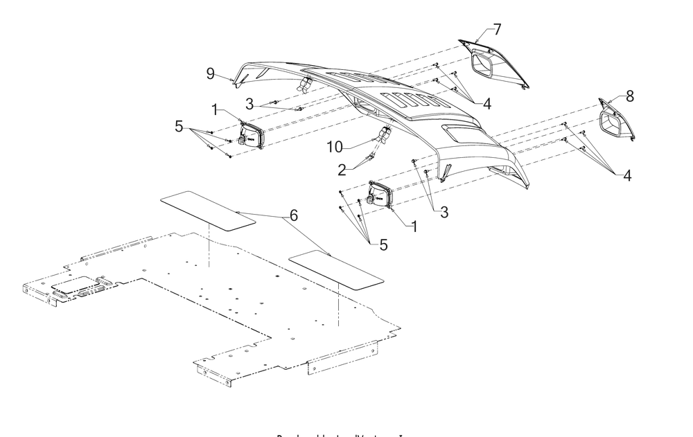 Hood Diagram and Parts List for 747EFI4X4 (37AM487D010)(2017) Cub Cadet Lawn Tractor Accessories
